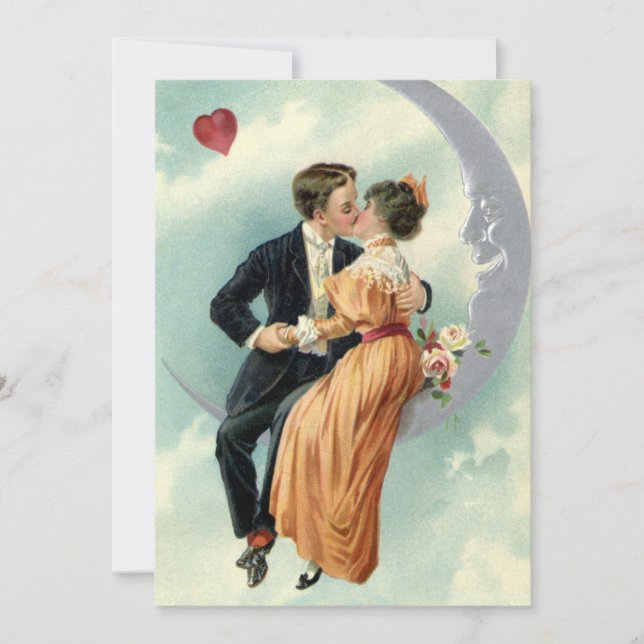 Invitation Amour vintage, Romance, Romantique, Sauvez la date (Devant)