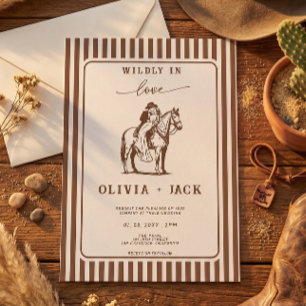 Invitation Amoureusement Sauvage Mariage de Cow-boy Occidenta