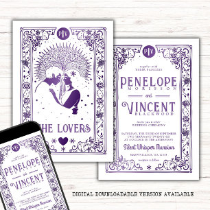 Invitation Amoureux cosmiques Mariage Tarot