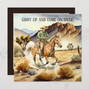 Invitation Amoureux de cowboy cool Fête occidentale