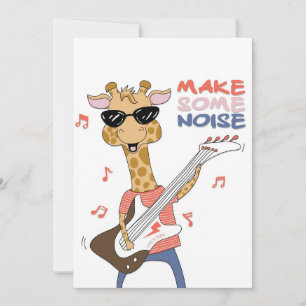 Invitation Amoureux de girafe Girafe Guitare Faire du bruit