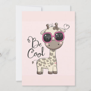 Invitation Amoureux de girafe Soyez cool girafe