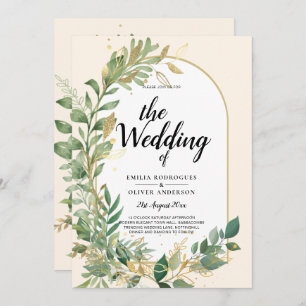 Invitation Amoureux de la nature Mariage Foral Verdure Rustiq