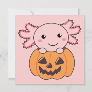 Invitation Amoureux de l'Axolotl de citrouille Animaux doux p