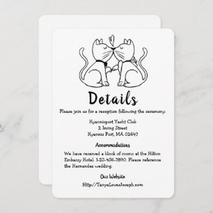 Invitation Amoureux de les chats mignons Kitty Black White Dé