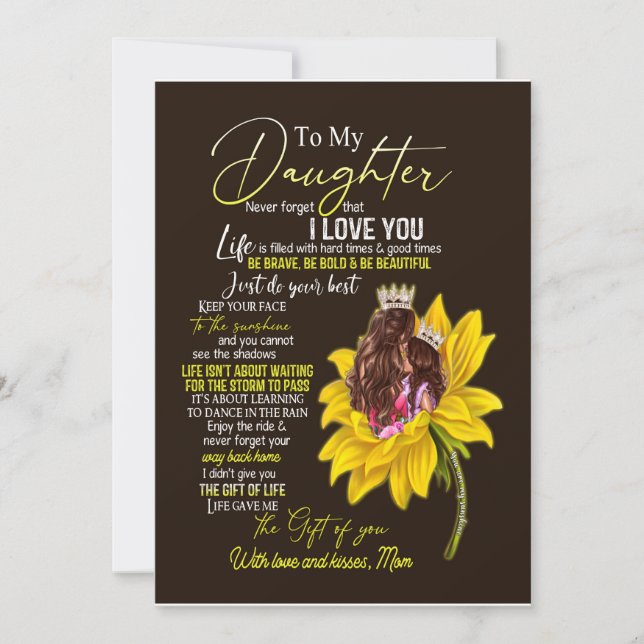 Invitation Amoureux de leur fille | À ma fille, amour maman (Devant)