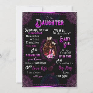 Invitation Amoureux de leur fille À ma fille, amour maman