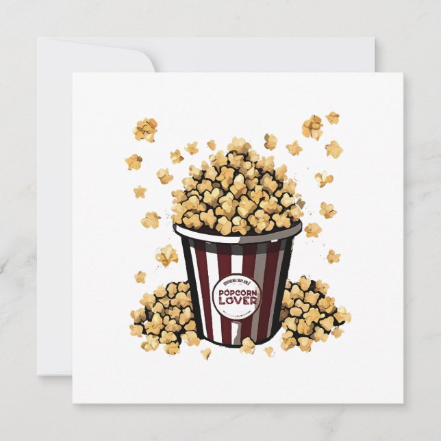 Invitation Amoureux de pop-corn (Devant)
