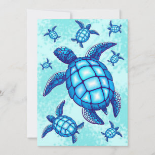 Invitation Amoureux de Tortues Tortues de Mer Eau de Cristal