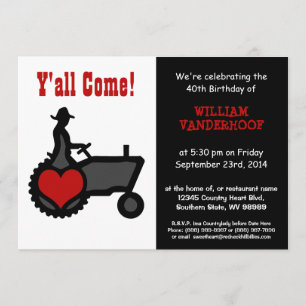 Invitation Amoureux des agriculteurs à la fête d'anniversaire