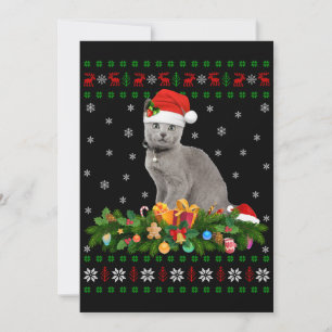 Invitation Amoureux des animaux de chat Santa Hat Vilain Russ