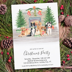 Invitation Amoureux des chiens Chiens de marionnettes Noël Fê