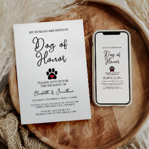 Invitation Amoureux des chiens photo moderne simple Mariage a