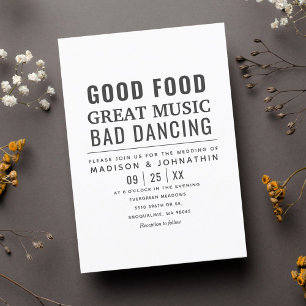 Invitation Amoureux Humour moderne noir & blanc Mariage