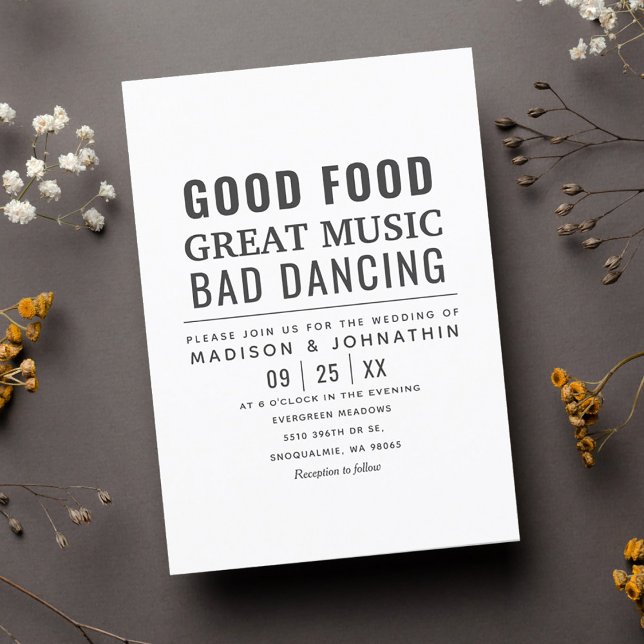 Invitation Amoureux Humour moderne noir & blanc Mariage (Créateur téléchargé)