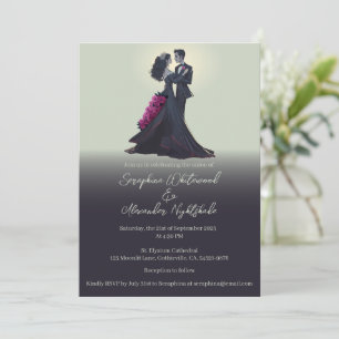 Invitation Amoureux romantique gothique Mariage minimal