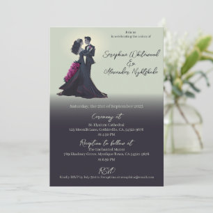 Invitation Amoureux romantique gothique Mariage minimal