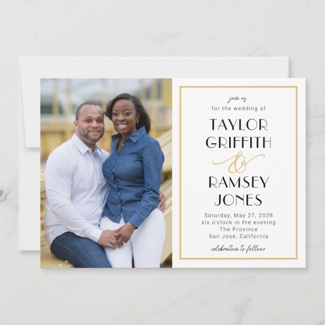 Invitation Ampersand amusant et couleur modifiable Mariage ph (Devant)