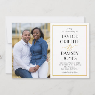 Invitation Ampersand amusant et couleur modifiable Mariage ph
