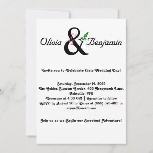 Invitation Ampersand élégant et design Mariage de script