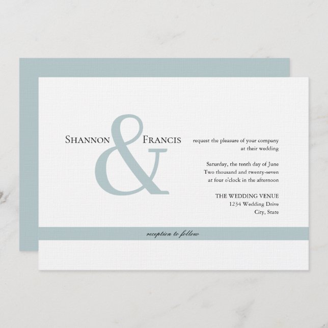 Invitation Ampersand minimaliste moderne (Devant / Derrière)