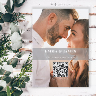 Invitation Ampersand Minimaliste Photo Save the Date | Mariag