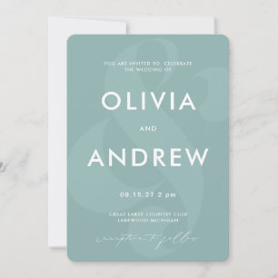 Invitation Ampersand Pastel Seafoam Green Mariage