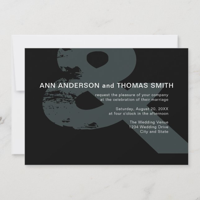 Invitation Ampersand rustique moderne (Devant)