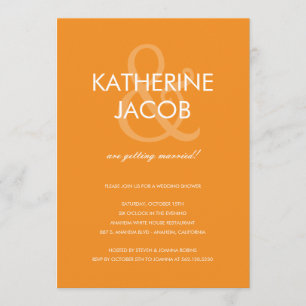 Invitation Ampersand Wedding shower Orange