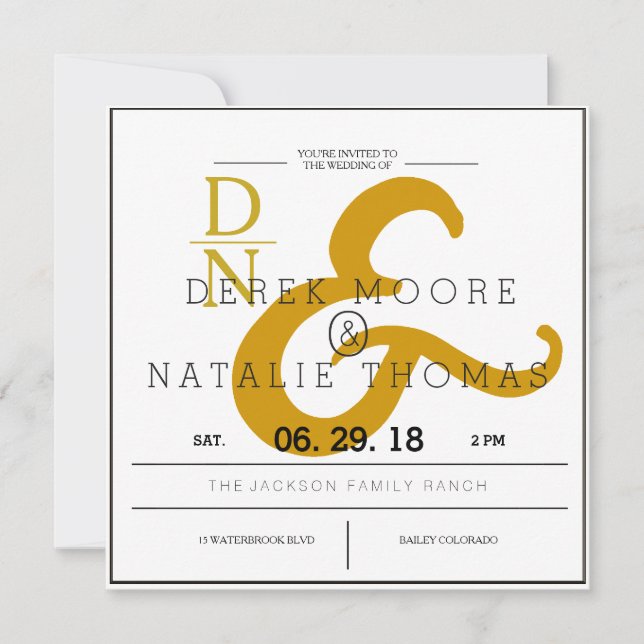 Invitation Ampersands modernes et classiques | MARIAGE (Devant)
