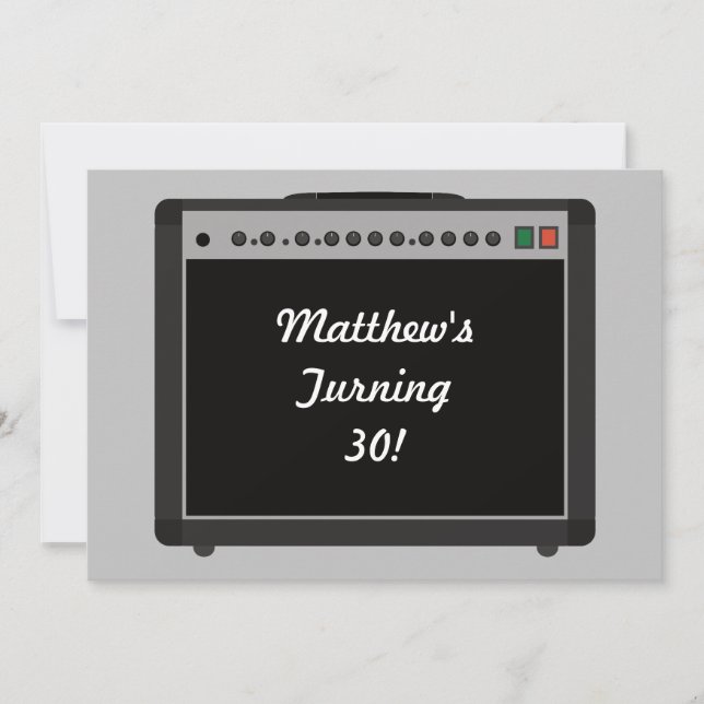 Invitation Amplificateur personnalisé Rock and Roll Party (Devant)