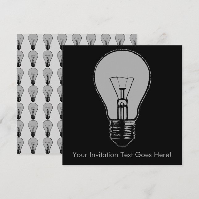 Invitation Ampoule Pop Art (Devant / Derrière)