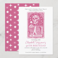 Amusant 40e anniversaire Gothique Tarot Pink Party