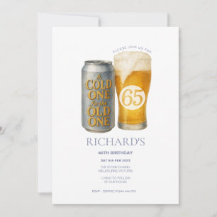 Invitation Amusant 65ème anniversaire Cold One pour l'ancien