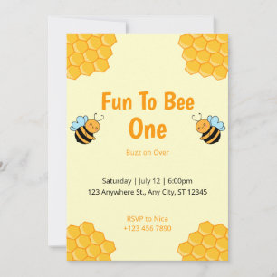 Invitation Amusant À Bee Bumble Bee Anniversaire
