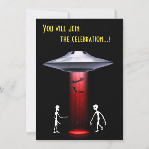 Invitation Amusant Alien 🎅 🛸 UFO fête d'Halloween