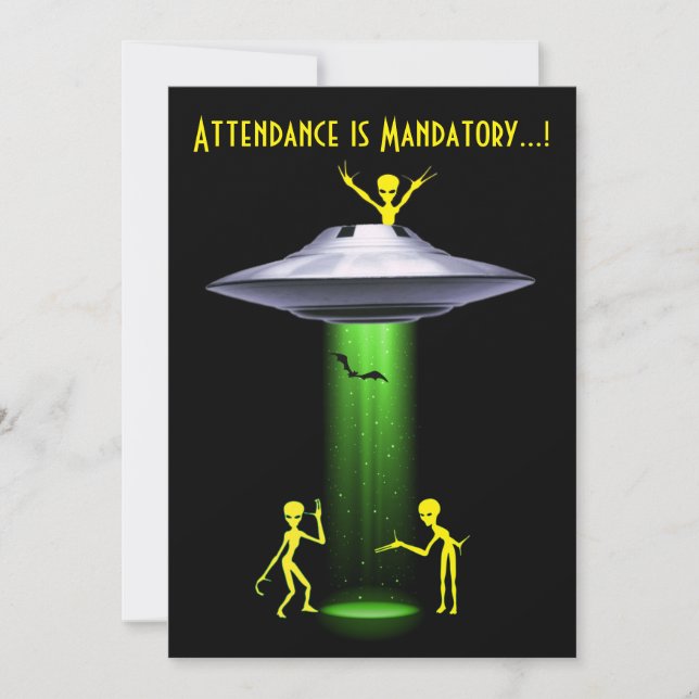 Invitation Amusant Alien 🎅 🛸 UFO fête d'Halloween (Devant)