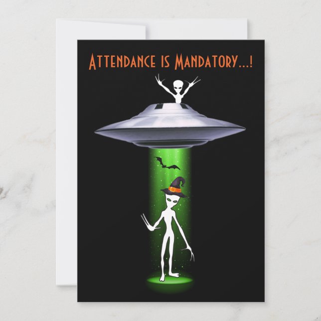 Invitation Amusant Alien 🎅 🛸 UFO fête d'Halloween (Devant)