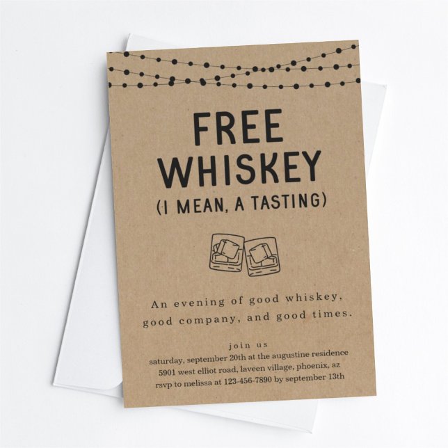 Invitation Amusant Amusant Gratuit Whiskey Tasting Party Invi (Créateur téléchargé)