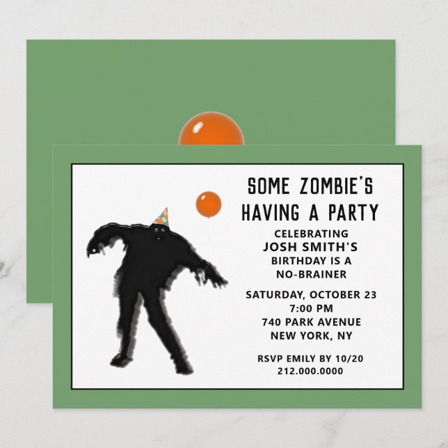 Invitation Amusant Anniversaire Adulte (Devant / Derrière)