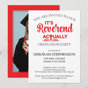 Invitation Amusant C'EST RÉVÉREND EN FAIT Fête d'ordination
