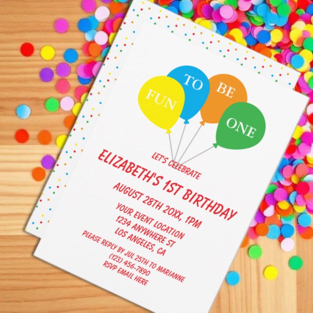 Invitation Amusant d'être un 1er anniversaire (Créateur téléchargé)