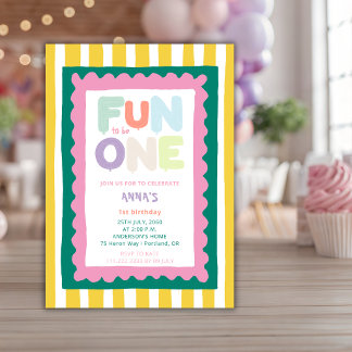 Invitation Amusant d'être un pastel pour la première fête d'a