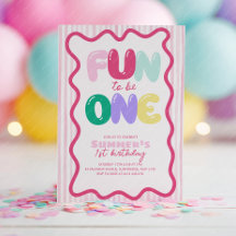 Amusant d'être un ! Rayé Coloré 1er Anniversaire