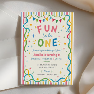 Invitation Amusant d'être une fille fantaisiste colorée pour