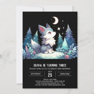 Invitation Amusant Elegant Wolf Anniversaire