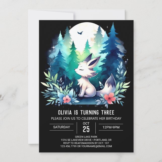 Invitation Amusant Elegant Wolf Anniversaire (Devant)
