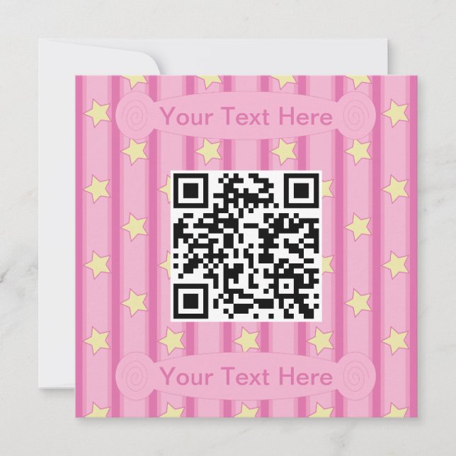 Invitation Amusant et fantaisiste Yellow Star QR Code (Devant)