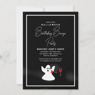 Invitation Amusant Fantôme Halloween Booze Anniversaire