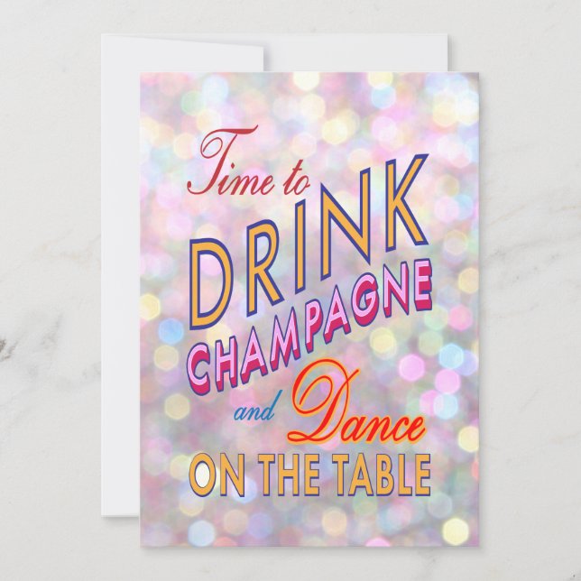 Invitation Amusant, Flirt & Bachelorette colorée (Devant)